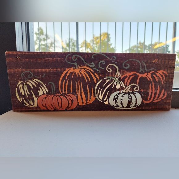 Rustic Pumpkins painted on reclaimed wood - Picture 7 of 16